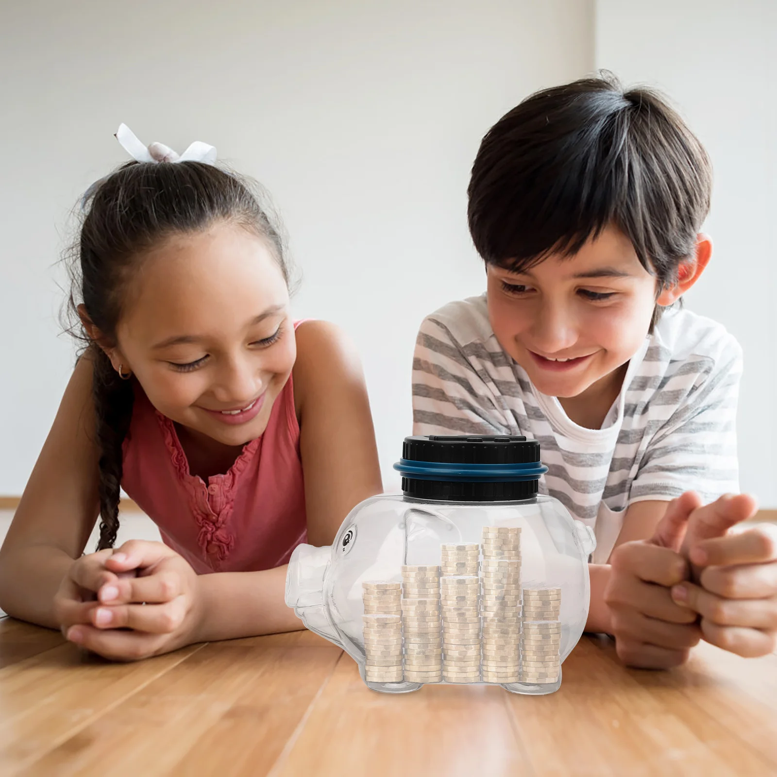 

Digital Counting Money Jar Transparent Piggy Bank Creative Coin Saving Box Kids Desktop Container Automatic Coin Counter LCD