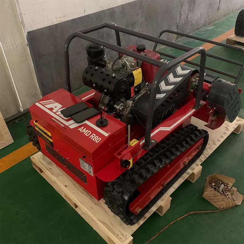Crawler Robotic Lawn Mower Remote Control Flail Grass Trimmer Brush Cutter Farm New Condition Engine Motor Included