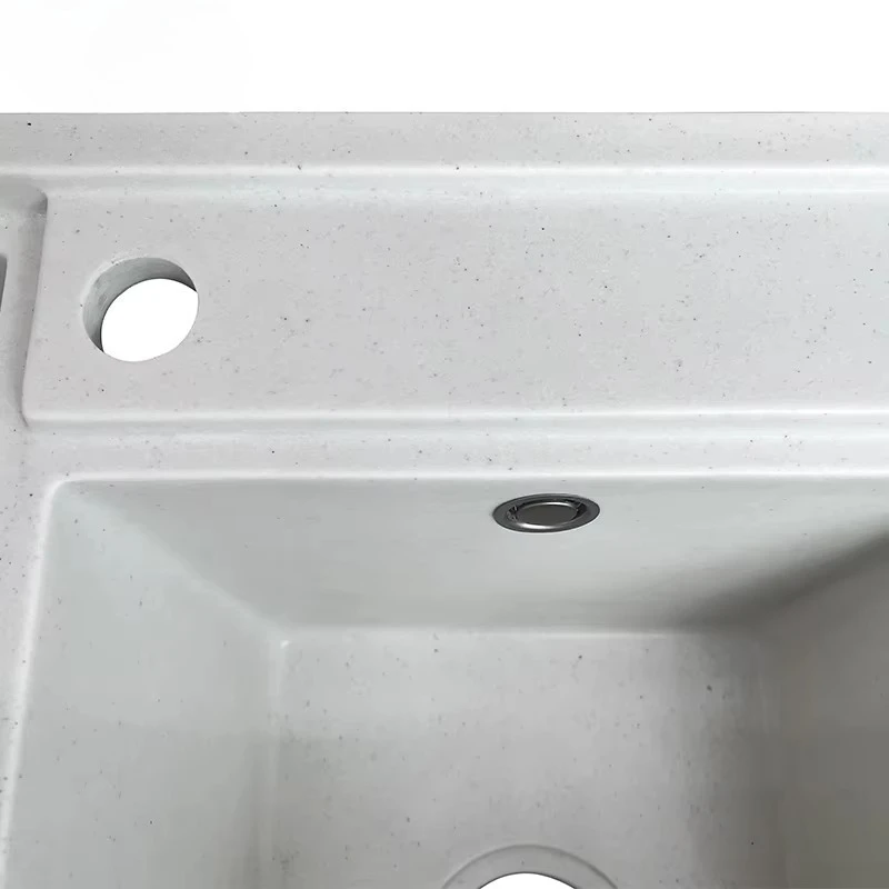 Single Bowl Black Quartz Granite Kitchen Sink Mounted Drainage Plate Square Single Hole Features