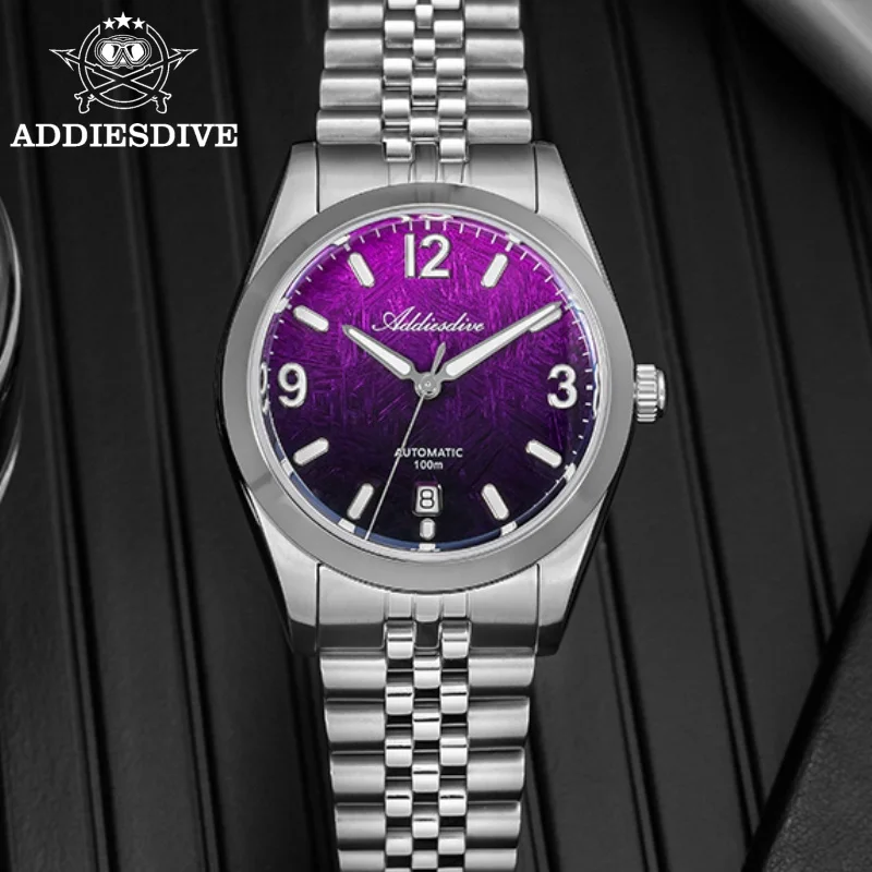 ADDIESDIVE Hot Sale Men Watch AD2547 Sapphire Glass 10Bar Diver BGW9 Luminous 316L Stainless Steel Automatic Mechanical Watch