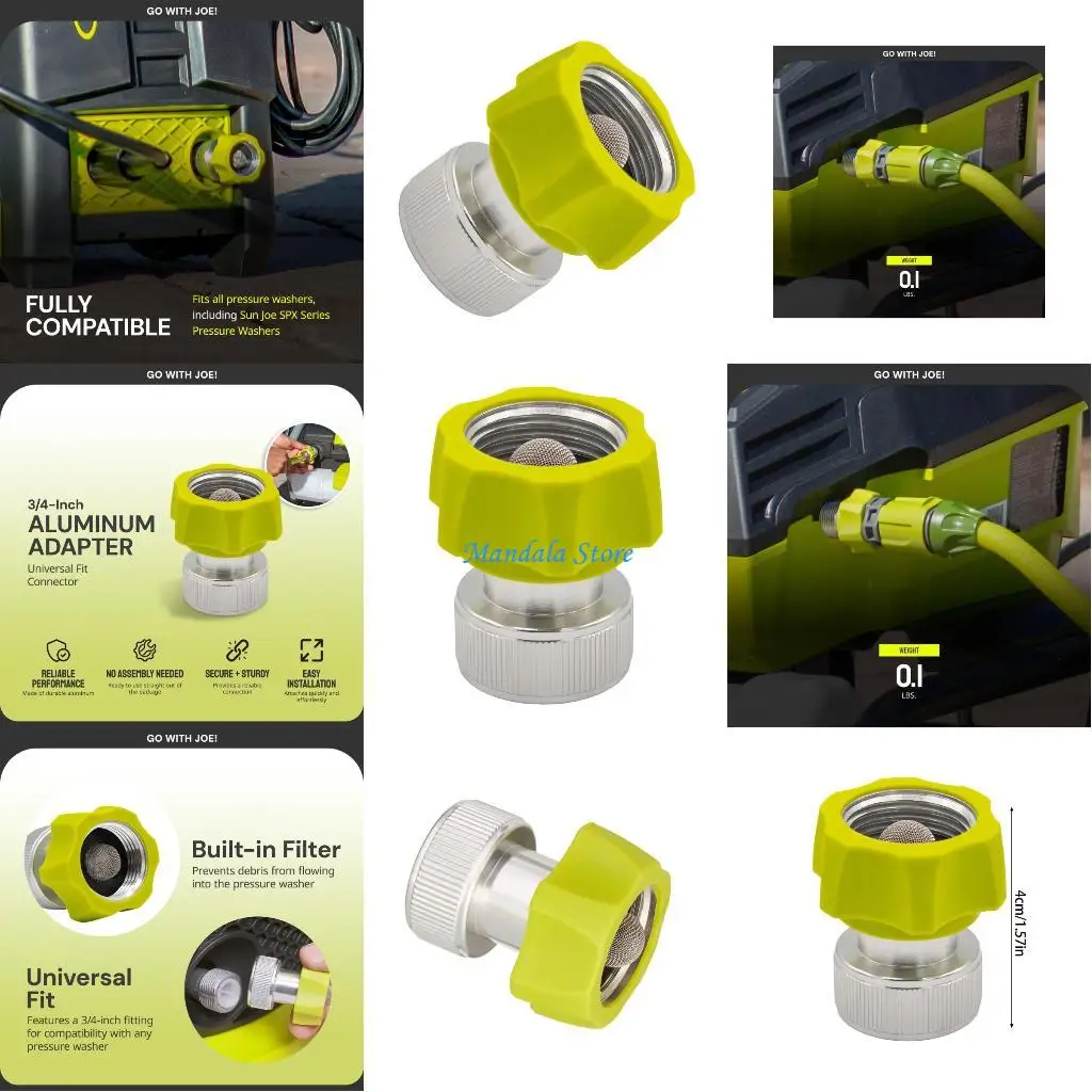 U2JC 3/4Inch Stainless Steel Pressure Washer Hose Adapter Connector Easy to Use