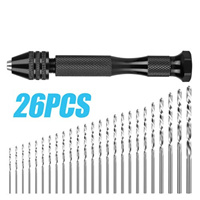 26pcs Mini Micro Hand Drill Bits Set High Hardness Rust-resistant Manual Drill Pin Vise Chuck  Home Diy Tool Set Accessories