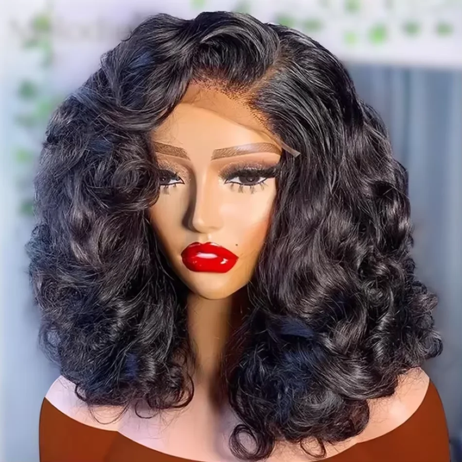 

Парик-боб с эффектом Body Wave, плотность 250%, 13x4, 13x6, HD прозрачный кружевной фронт, из натуральных бразильских волос, 5x5, безклеевой, с закрытием на затылке