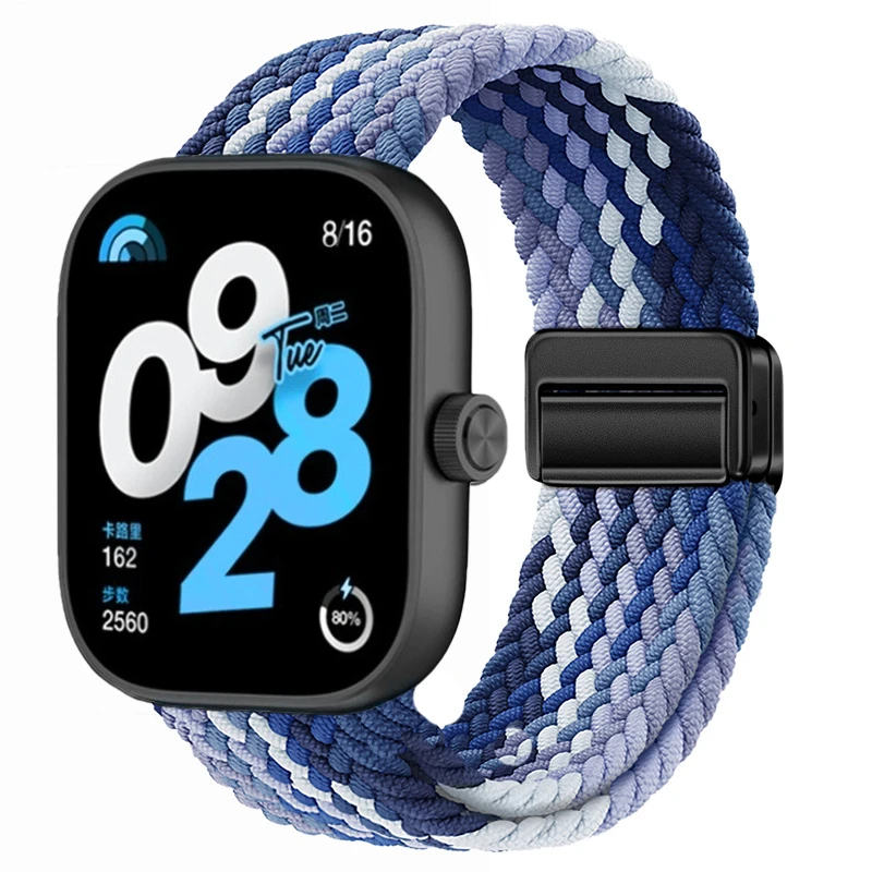 Нейлоновый ремешок с петлей для Redmi Watch 4 5, плетеный регулируемый удобный дышащий ремешок с магнитной пряжкой для Xiaomi Band 8/9 Pro Belt
