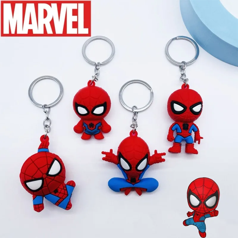 

Marvel Disney Spider-Man Anime Cartoon Keychains Key Ring for Boys Car Bag Pendant for Children's Toys Christmas Birthday Gifts