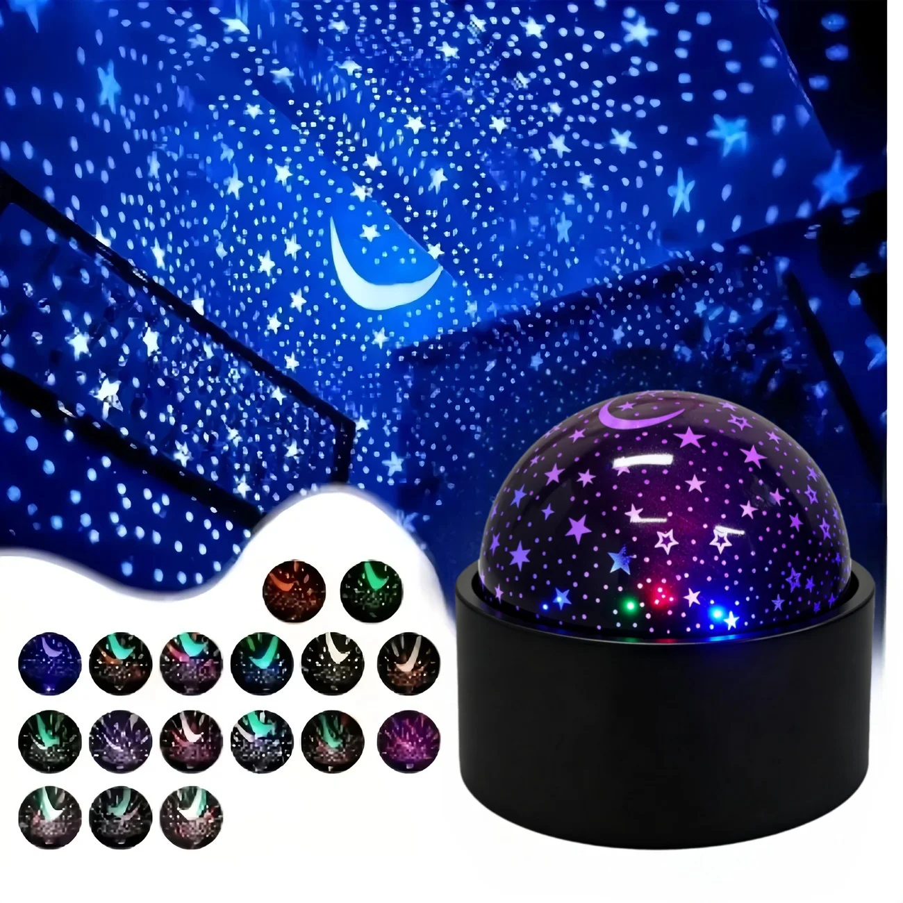 Projektor USB Gwiazdy Lampka Nocna Projekcyjna Lampka do Sypialni Oświetlenie Pokoju Lampki Nocne RGB do Kina Domowego Dekoracje Świąteczne
