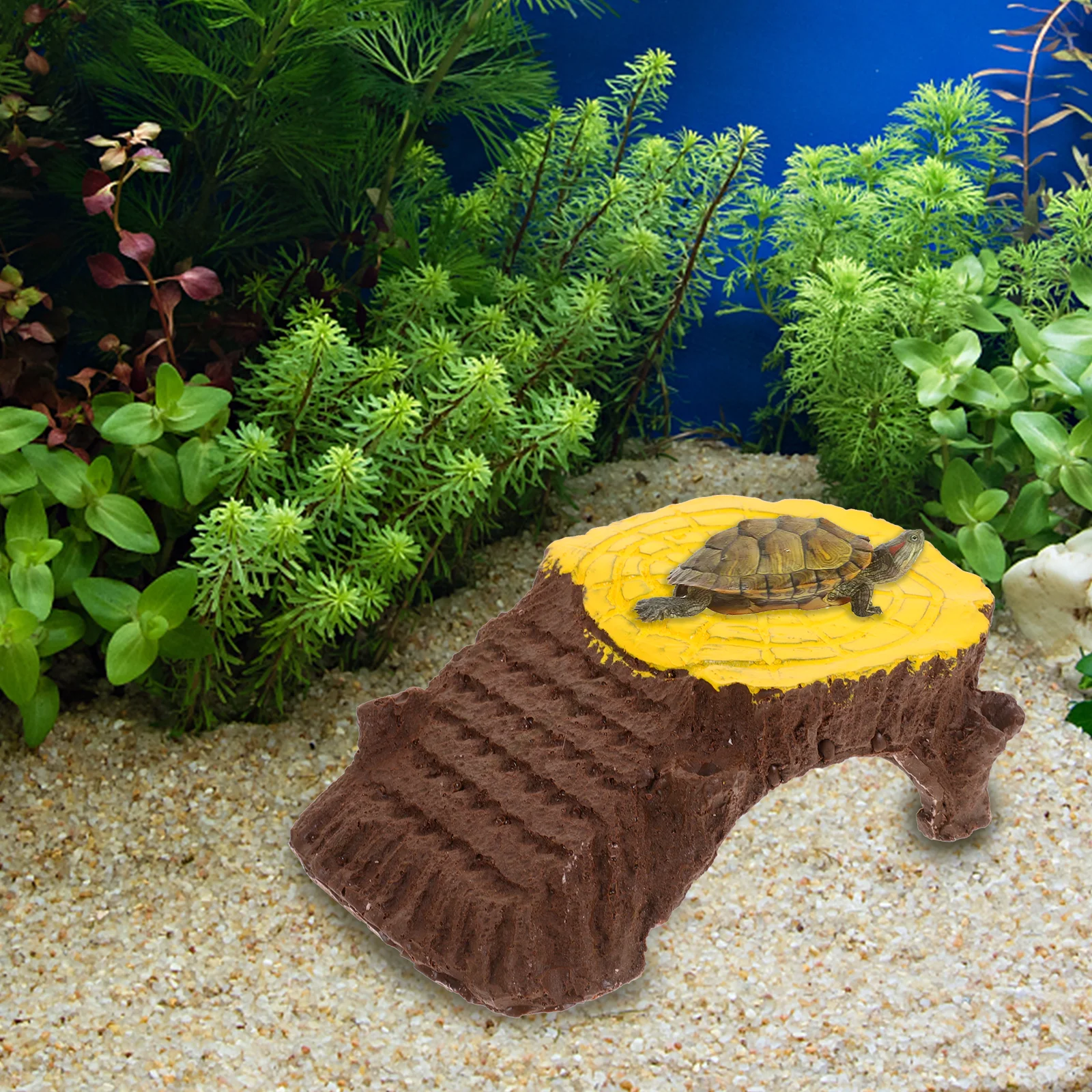 

Reptile Basking Platform Resin Turtle Ramp Cave for Terrarium Habitat Decor Small Reptile Hideout Accessory Turtle Ramp