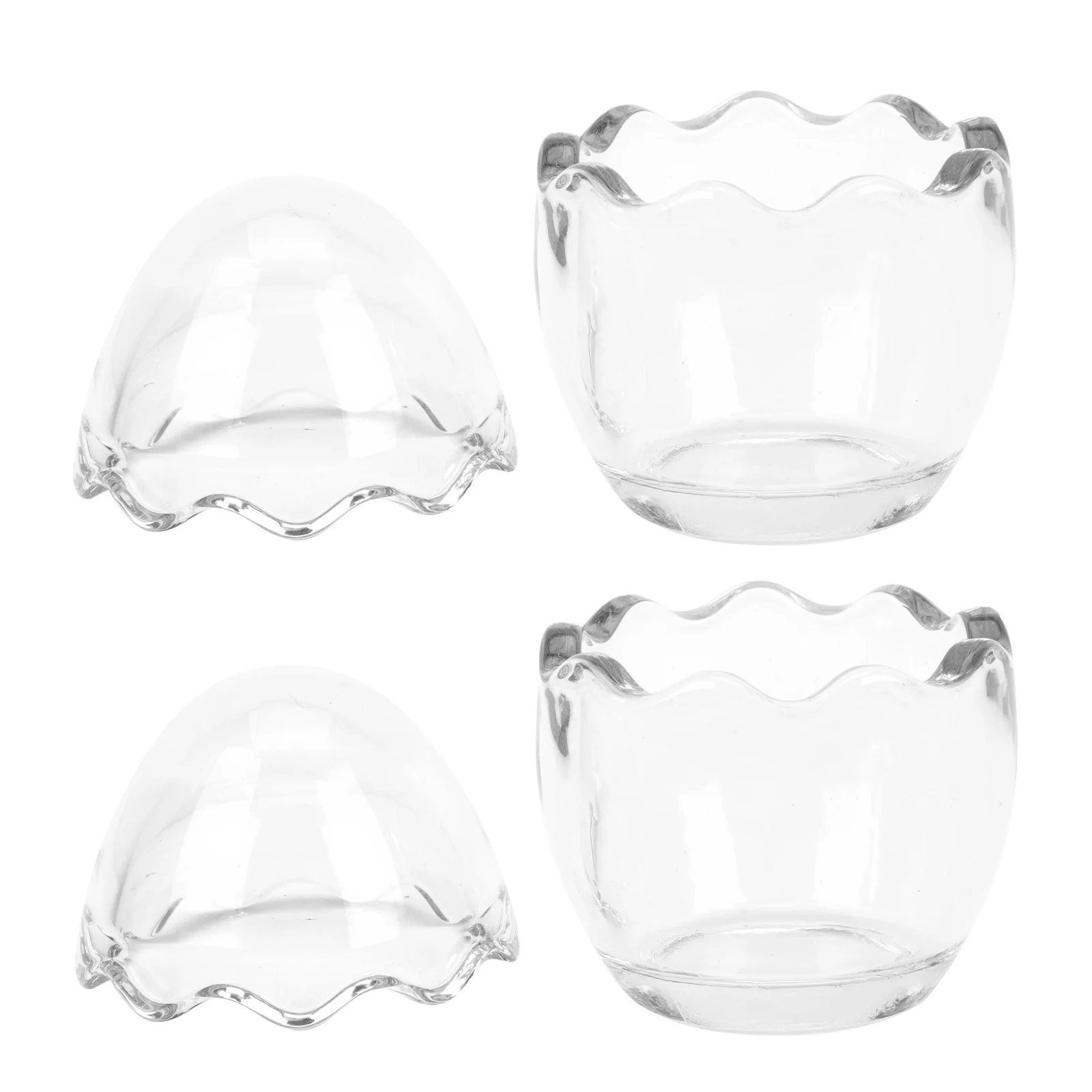 

2Pcs Pudding Cups Glass Dessert Containers Safe for Jelly Mousse Yogurt Custard Baking Supplies