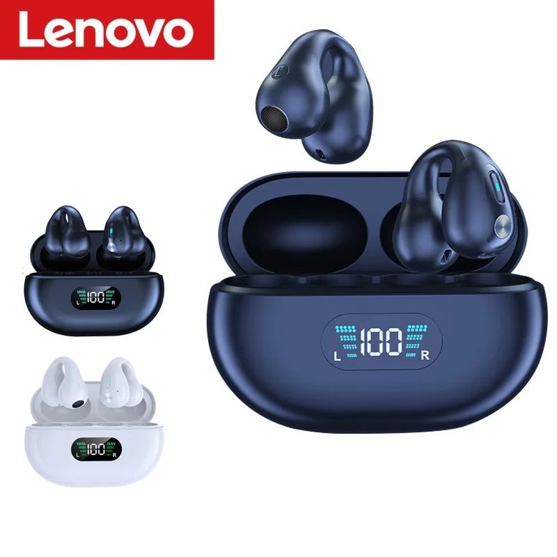 Lenovo Ear Clip-style Bluetooth Headphones With Ultra-long Battery Life Over-ear Noise-canceling Bone Conduction Headphones