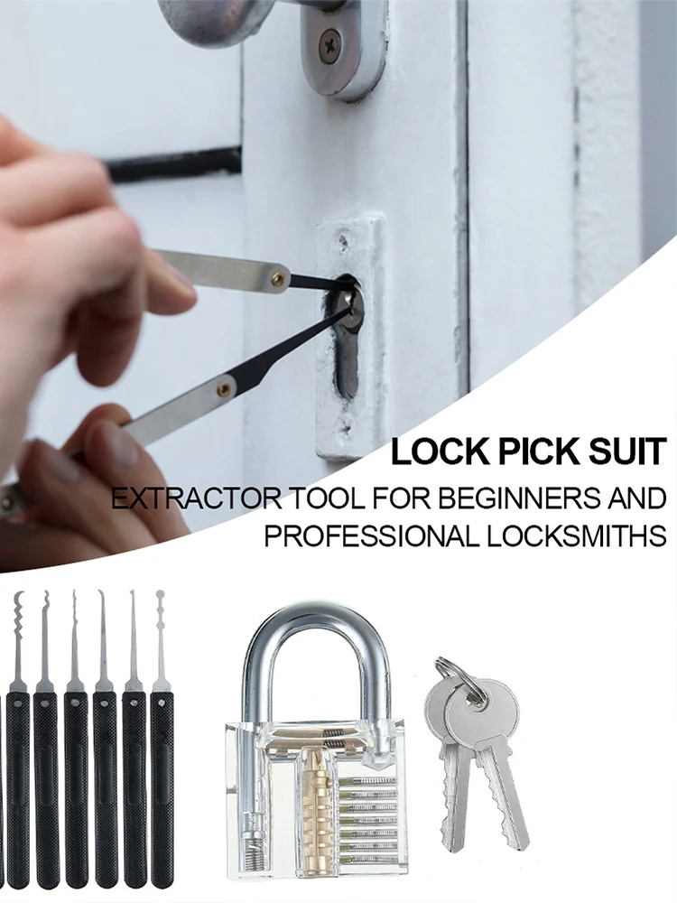 

1 Set Lock Picking Set Multifunctional Lock Picks Hand Tools Steel Practice Unlocking Tools for Padlock Hardware for Hand Tools