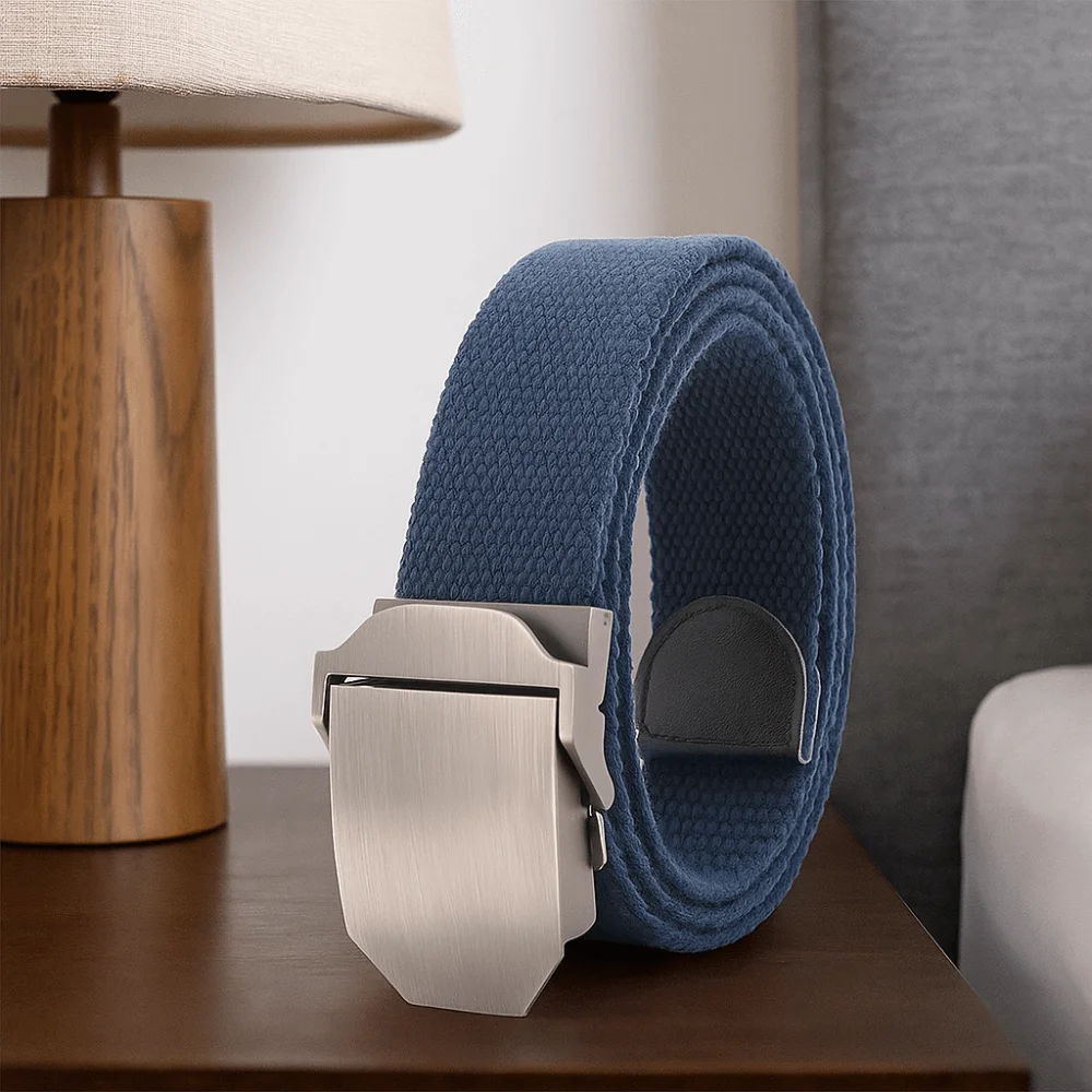 التباين اللون قابل للتعديل الرجال النسيج حزام سبيكة الملمس قماش حزام دائم بلون قوي القماش حزام الأولاد #2