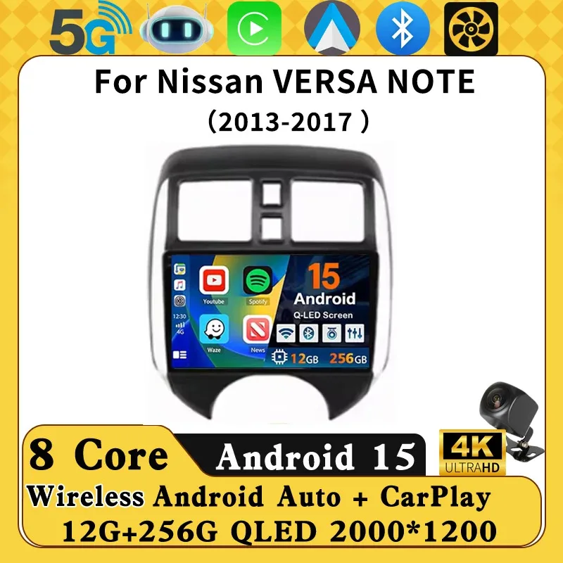 Android 16 For NISSAN VERSA NOTE 2013 - 2017 Car Radio Multimedia Player Android Auto Carplay Head Unit Navigation GPS WIFI 4G