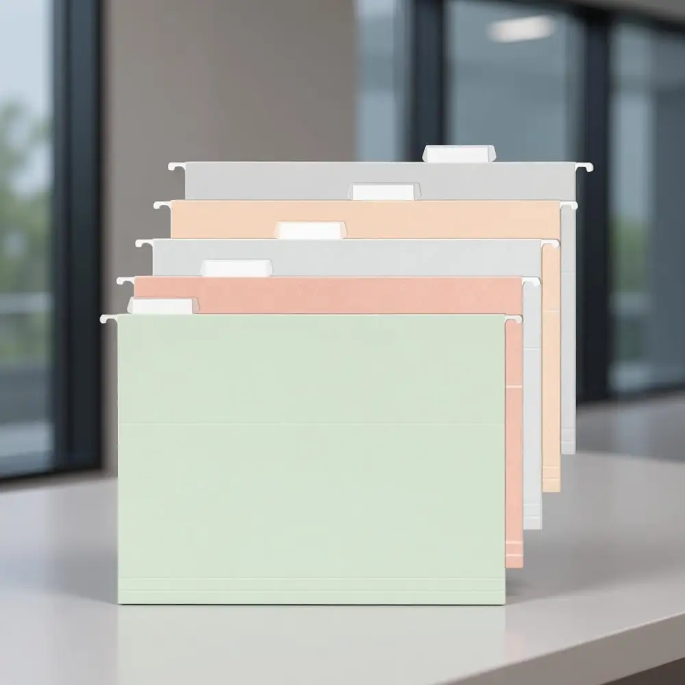 

Набор из 25 папок-органайзеров пастельных тонов с вырезанными вкладками 1/5 для объемных документов и медицинских карт