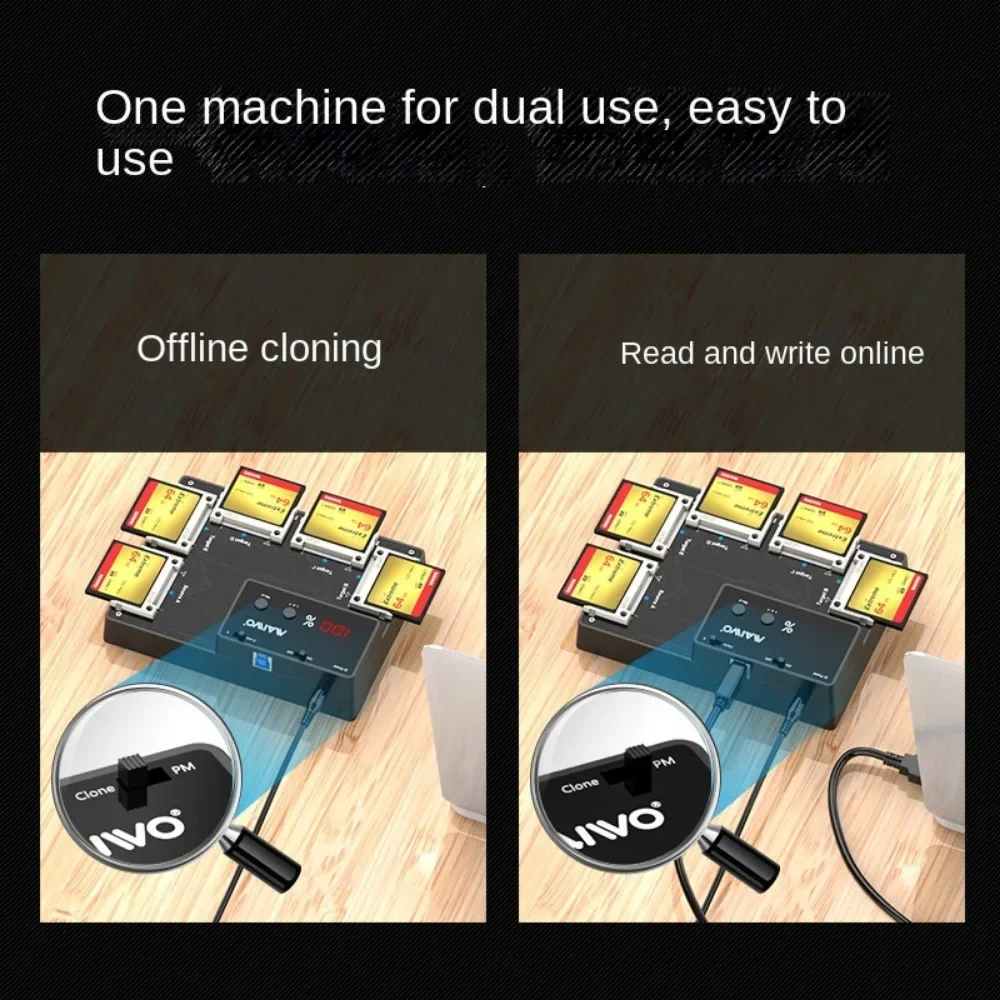 Устройство для чтения CF-карт MAIWO, устройство для чтения и записи карт памяти, 5 отсеков, с основанием для клонирования