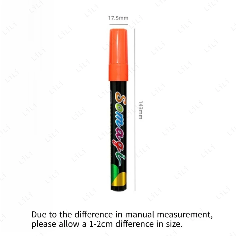 LED لوحة الفلورسنت مخصصة قلم مضيء الزجاج قابل للمسح المياه القائمة على السبورة القلم الإلكترونية مضيئة لوحة القلم #6