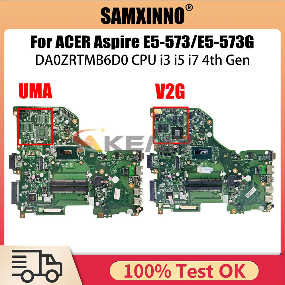 

DA0ZRTMB6D0 Mainboard For Acer Aspire E5-573 E5-573G Laptop Motherboard With Core I3 I5 I7 CPU GT920M ZRT NBMVM11006