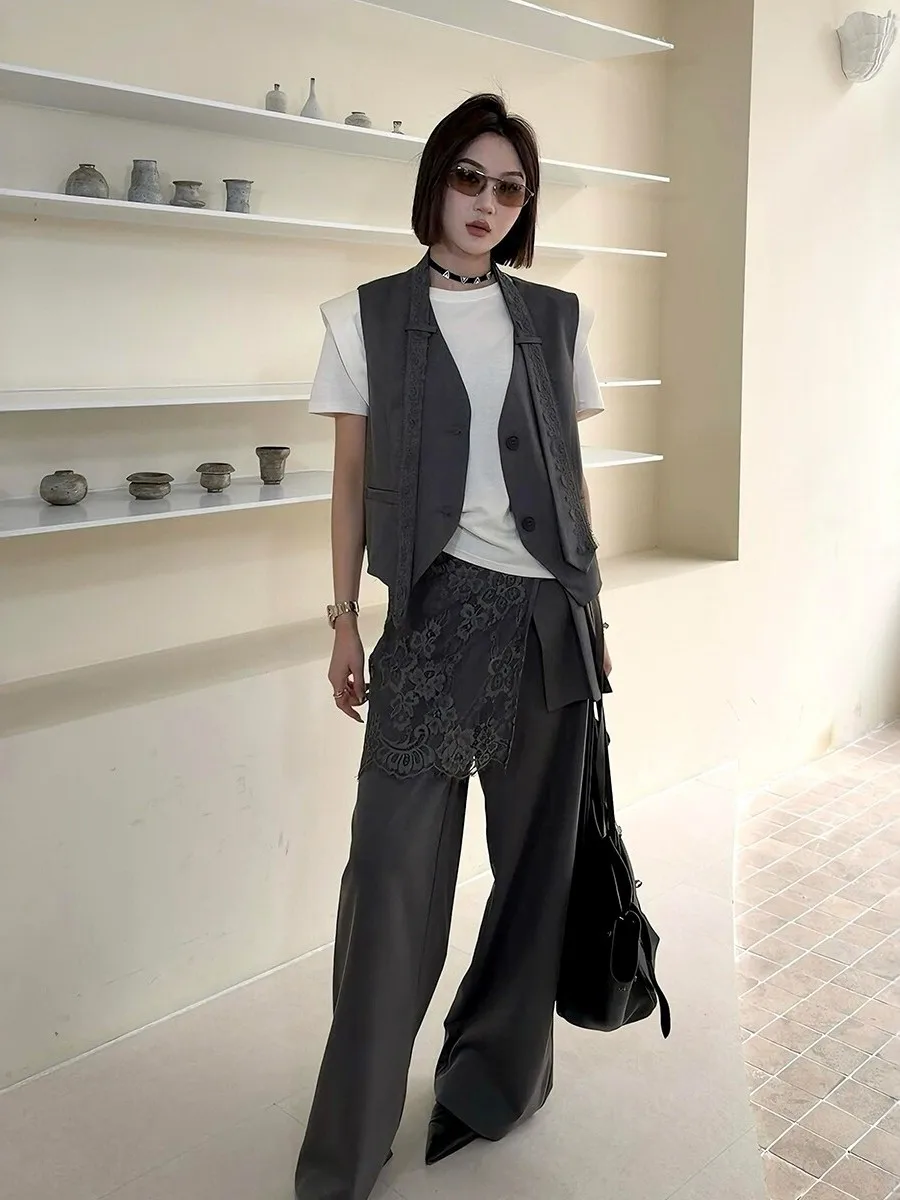 

Elegant Sleeveless Suit Vest Set Women's Summer New Style Slimming Tank Top Straight Leg Pants Two Piece Set Fashionable Comm...