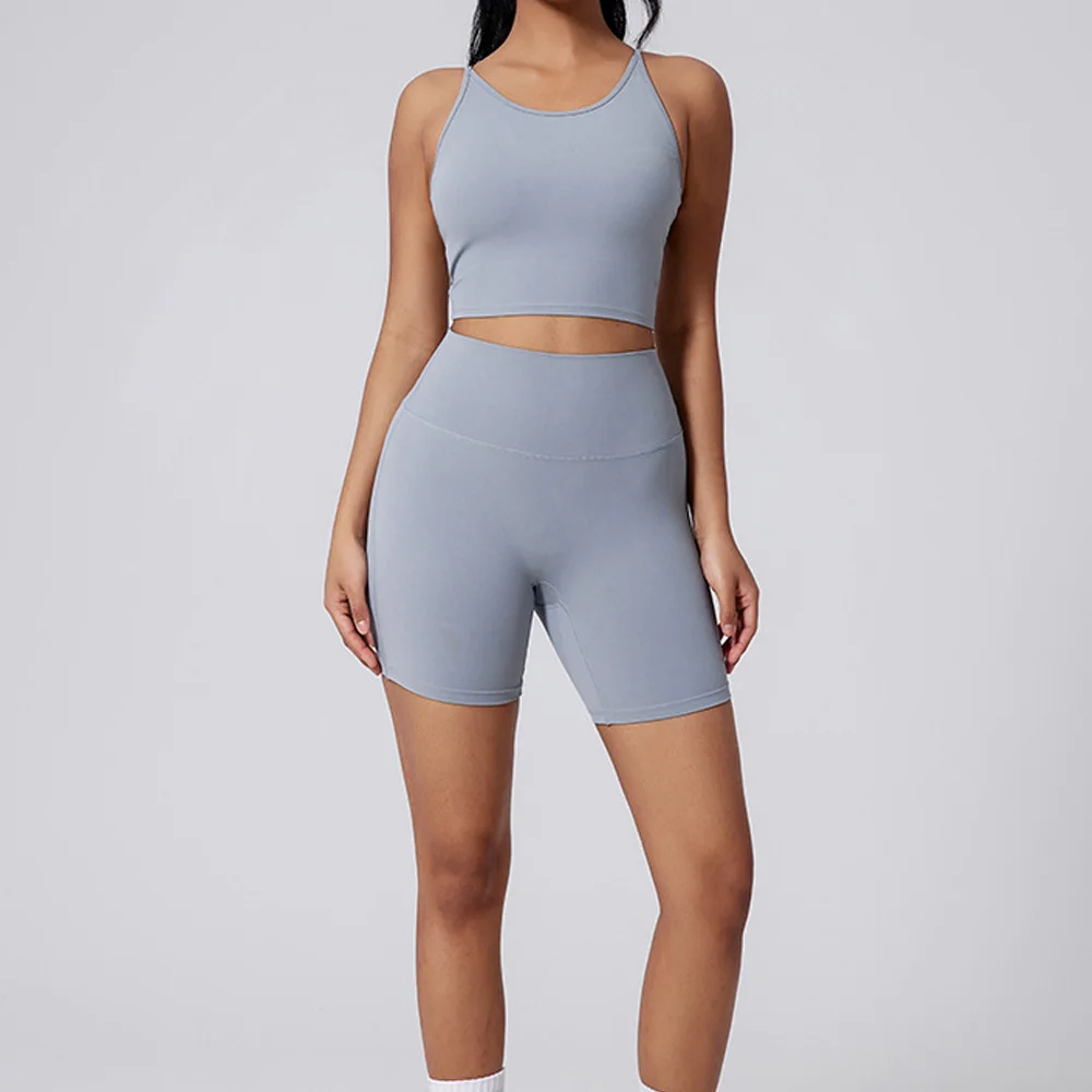 

New Women Yoga Sets Gym Suit Workout Female vest Shorts Fitness Wear Sportswear Running Tracksuit Athletic Sports Bra Suits