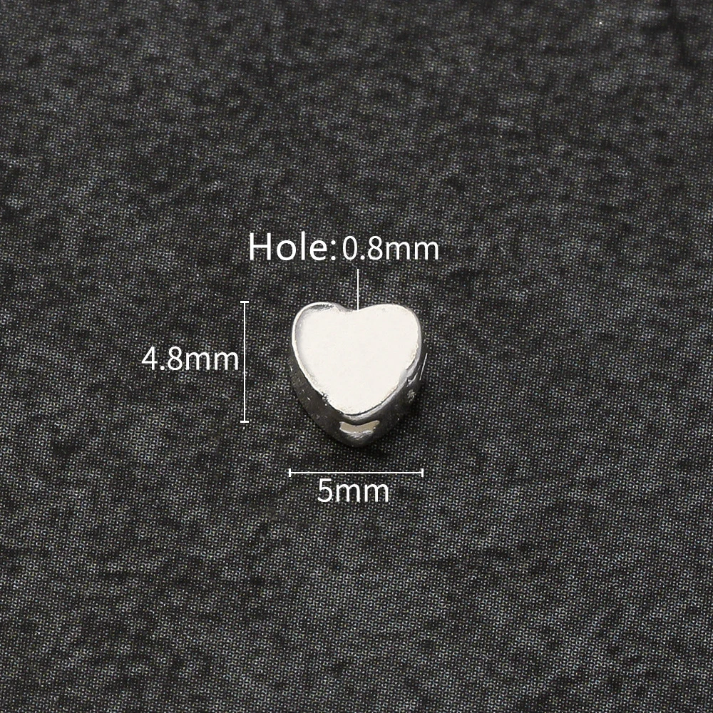 100% Real Sterling 925 Silver Through-hole Septal Peach Heart Bead Diy Material Accessory For Bracelet Necklace GZ0554