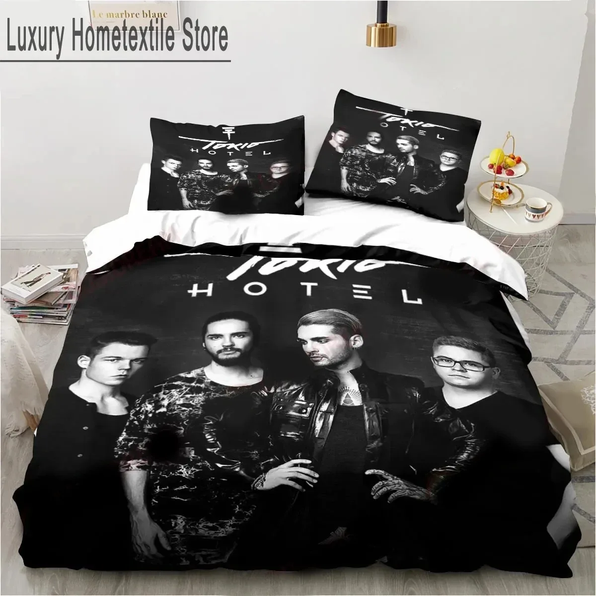 

3D Print Tokio Hotel Bedding Set Boys Girls Twin Queen King Size Duvet Cover Pillowcase Bed boys Adult Home Textileextile