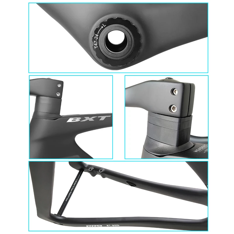 BXT-Full Carbon Disc Brake Bike Frame, Full Hidden Cable, Road Bicycle Frame, T47 BSA with Handlebar