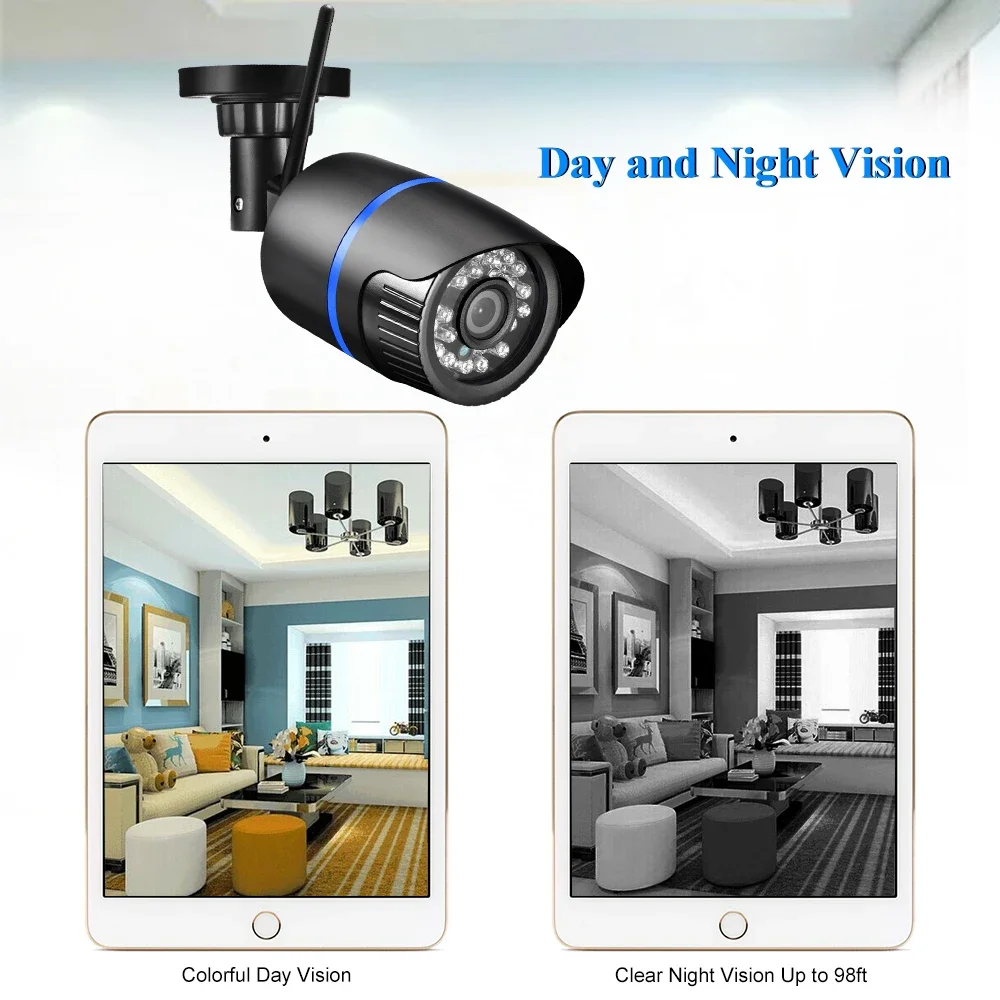 Gadinan WIFI 1080P 2MP Weatherproof IP Camera 2.8mm Wide-angle lens Motion Detection Wireless HD Network Surveillance Recording