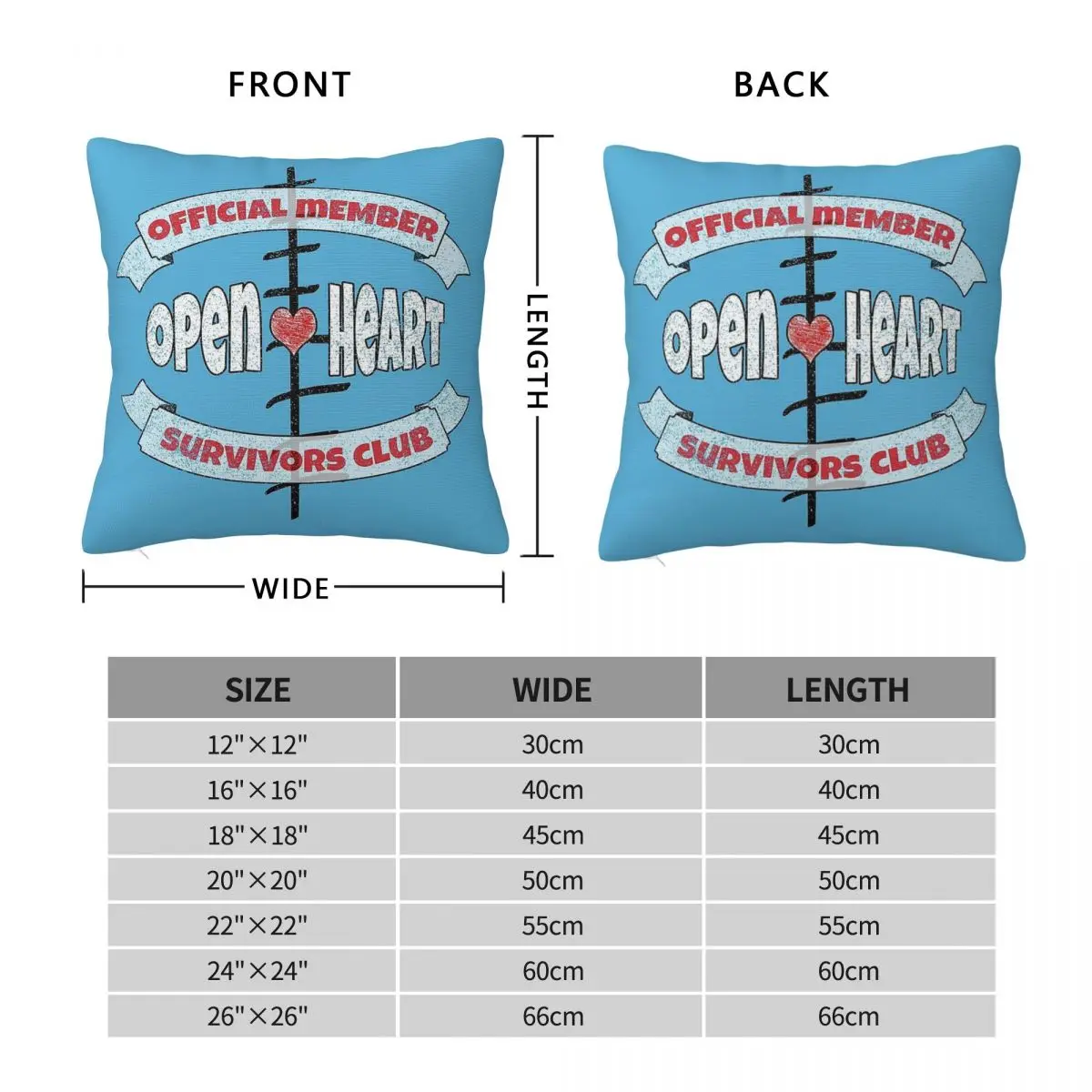 Open Heart Bypass Surgery Recovery Square Pillowcase Polyester Linen Velvet Pattern Zip Decorative Sofa Seater Cushion Cover