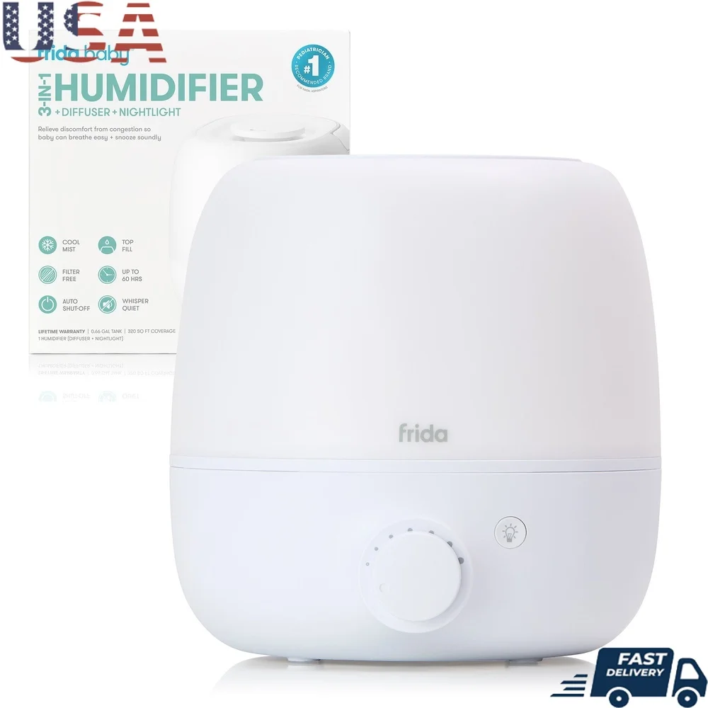 

3-в-1 ультразвуковой увлажнитель с прохладным туманом, диффузор, ночник для малышей, больших помещений, легко наполняемый, тихая работа