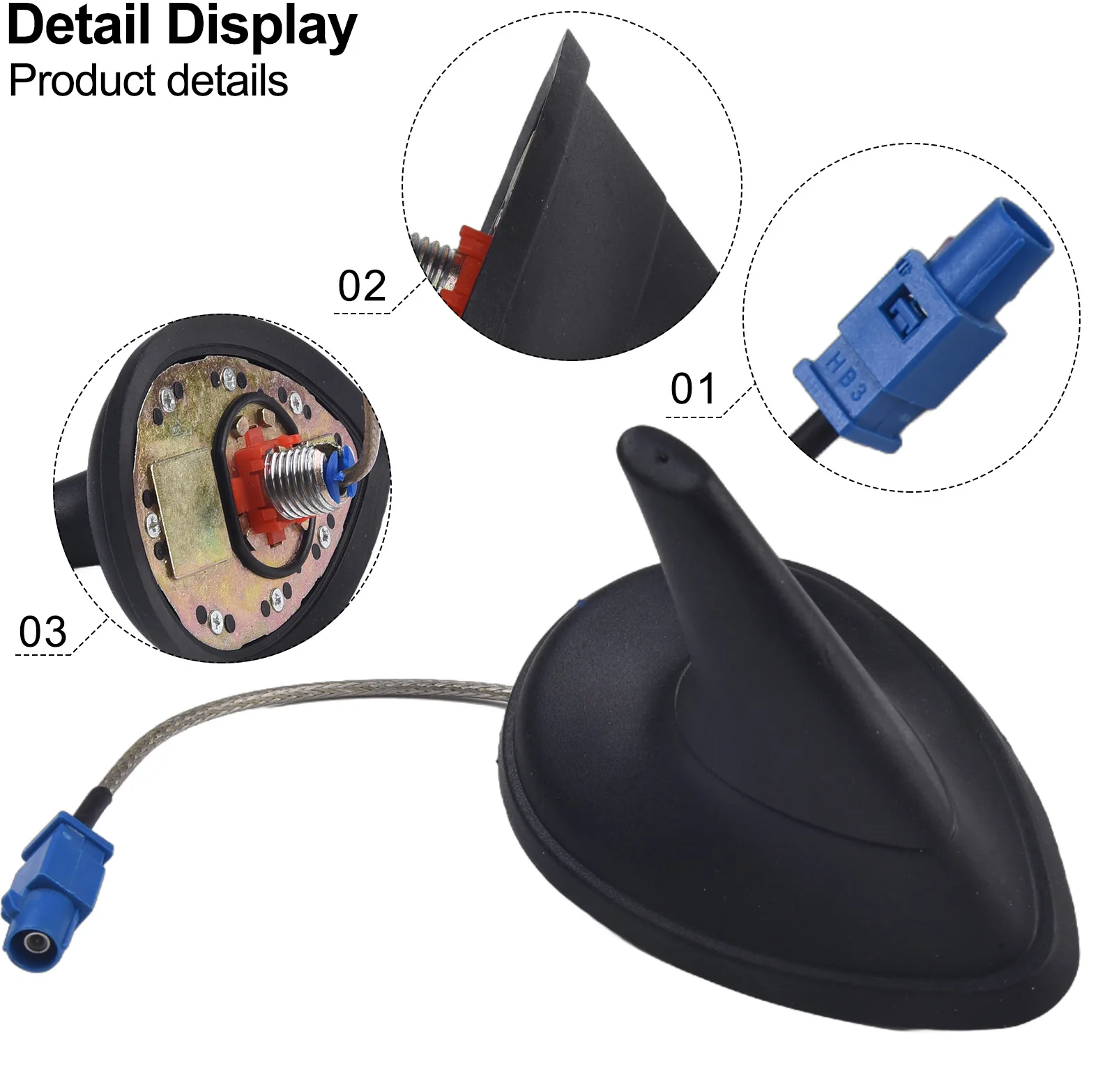 For Saab 9-3 For Shark Fin Sat Nav Antenna Black ABS Replacement Installation Easily Installation Elegant Design