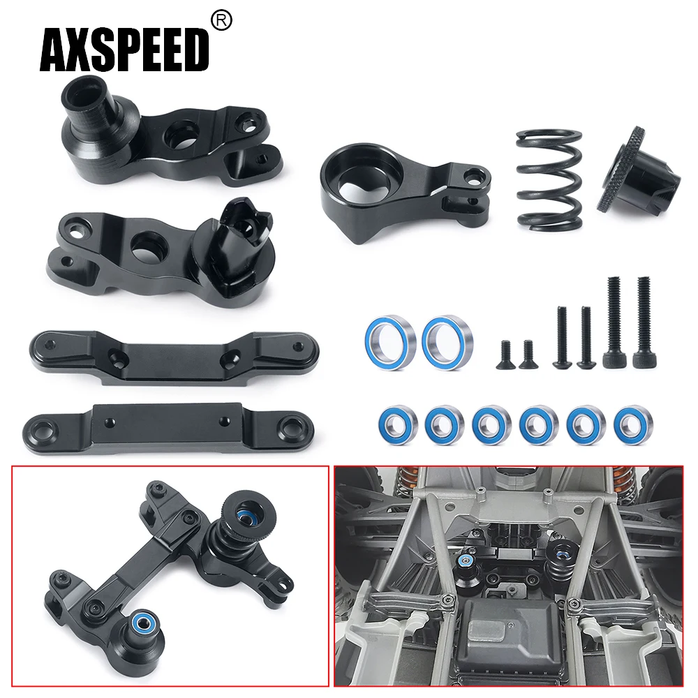 

AXSPEED Metal Steering Assembly Bellcranks Support Servo Saver Spring Bearings for X-Maxx 1/5 RC Car Monster Truck Upgrade Parts