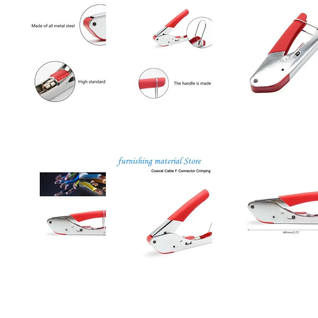 

Y5GD Coax Cable Crimper Tool for RG6 RG59 Coaxial Compression Tool Wire Stripper