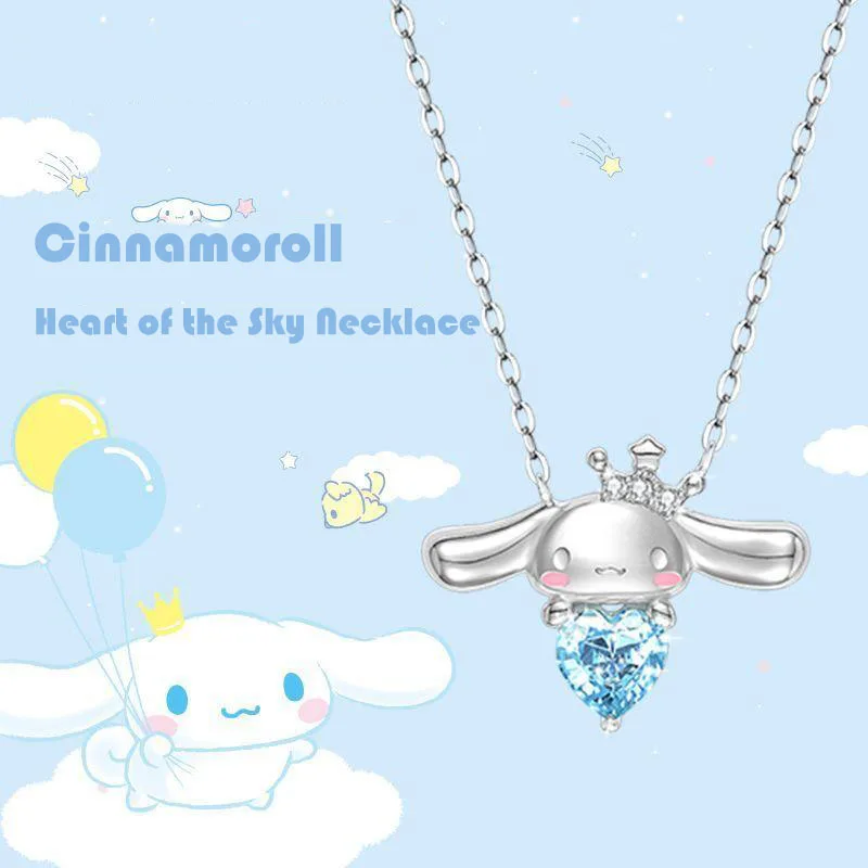 

Колье из серебра Sanrio Cinnamoroll, Экстравагантное колье для студентов, подарок на день рождения Каваий, подарите своему лучшему другу