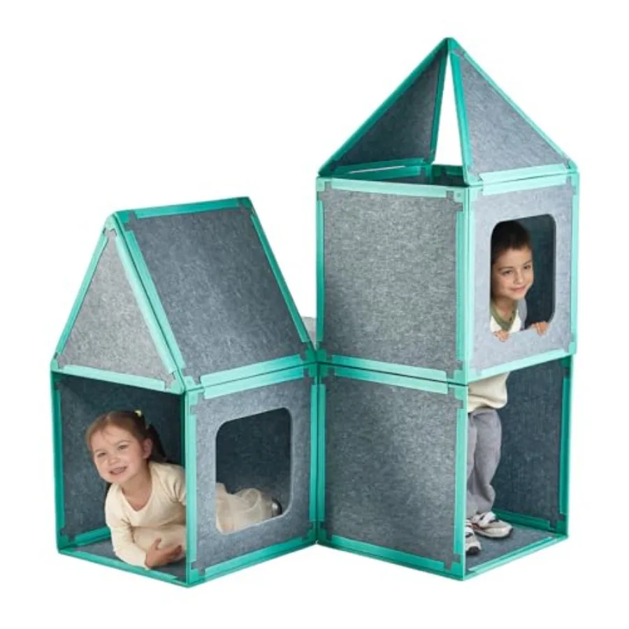 

20-Piece Magnetic Fort Building Kit for Giant Modular Playhouse Panels, STEM Construction Toy for Creative Indoor Play, Ages 3+