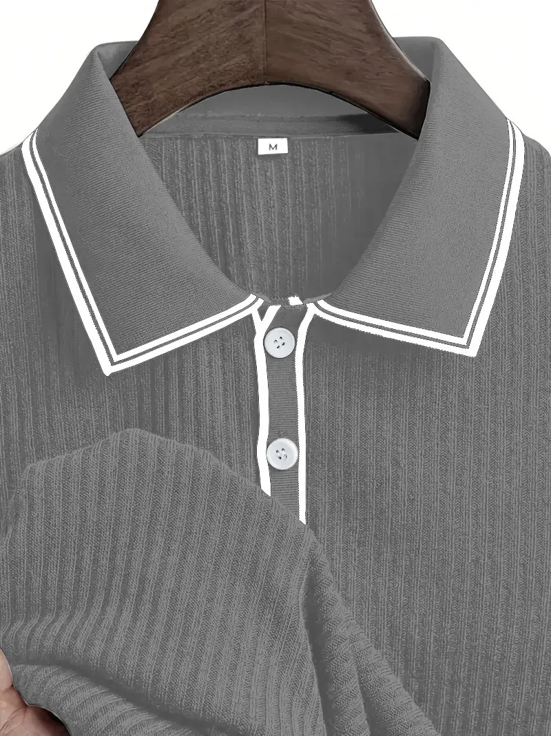 New Men's Polo Short-sleeved Shirt Solid Color For Men Business Casual And Trendy Summer New Men's Short-sleeved Polo Shirt - Image 6