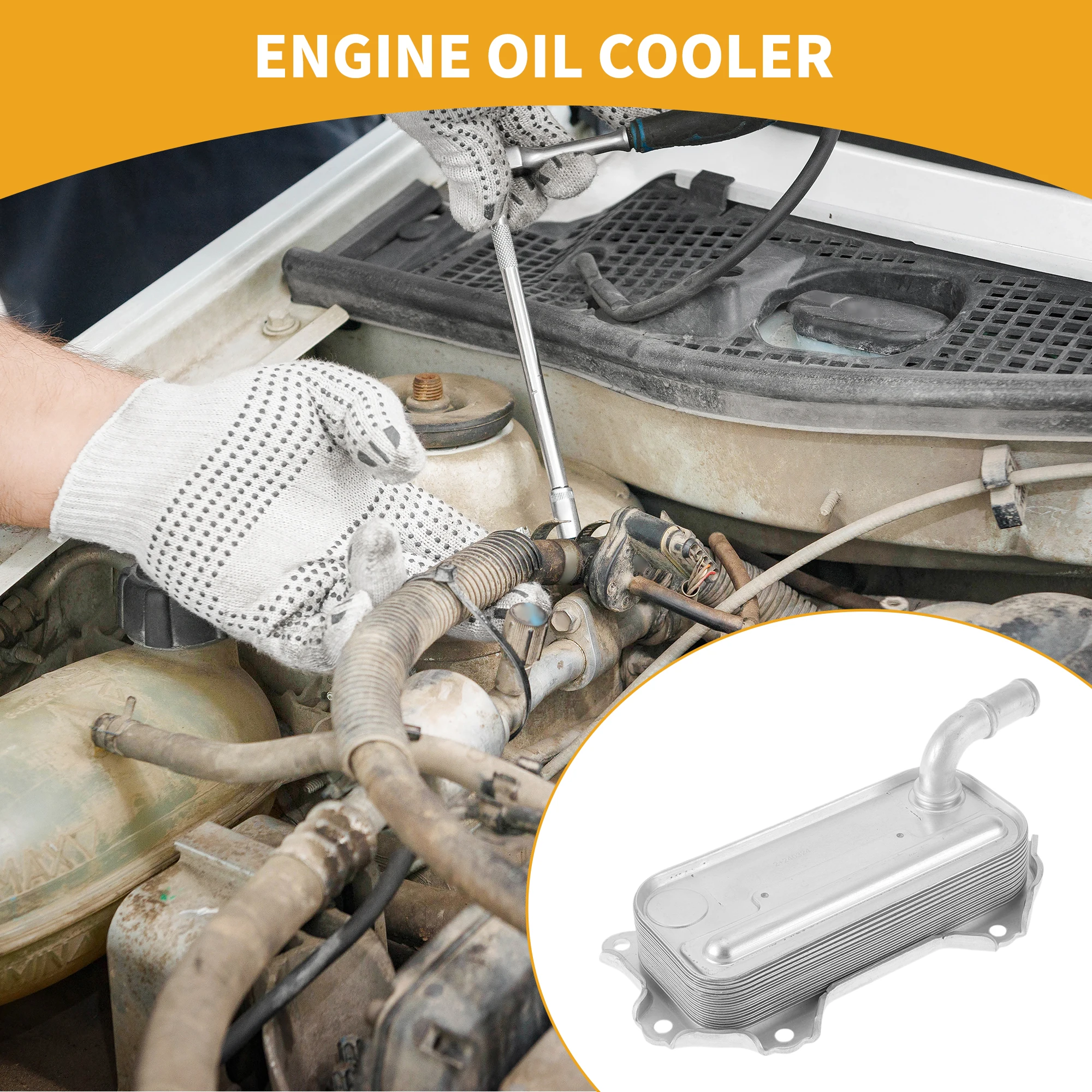 

Масляный радиатор двигателя UXCELL для Toyota Corolla 04-12 No 157100R011, радиатор трансмиссионного масла