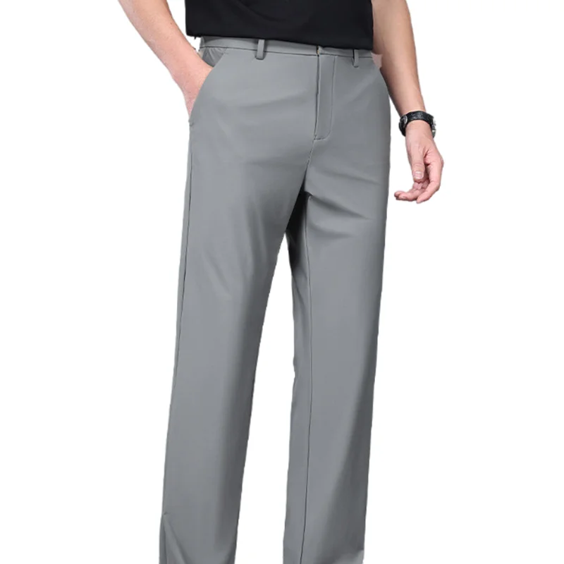 

Мужские модные брюки-костюмки — Новые однотонные брюки из нейлоновой смеси с высокой эластичностью для делового повседневного стиля, для поездок на работу и комфортной работы