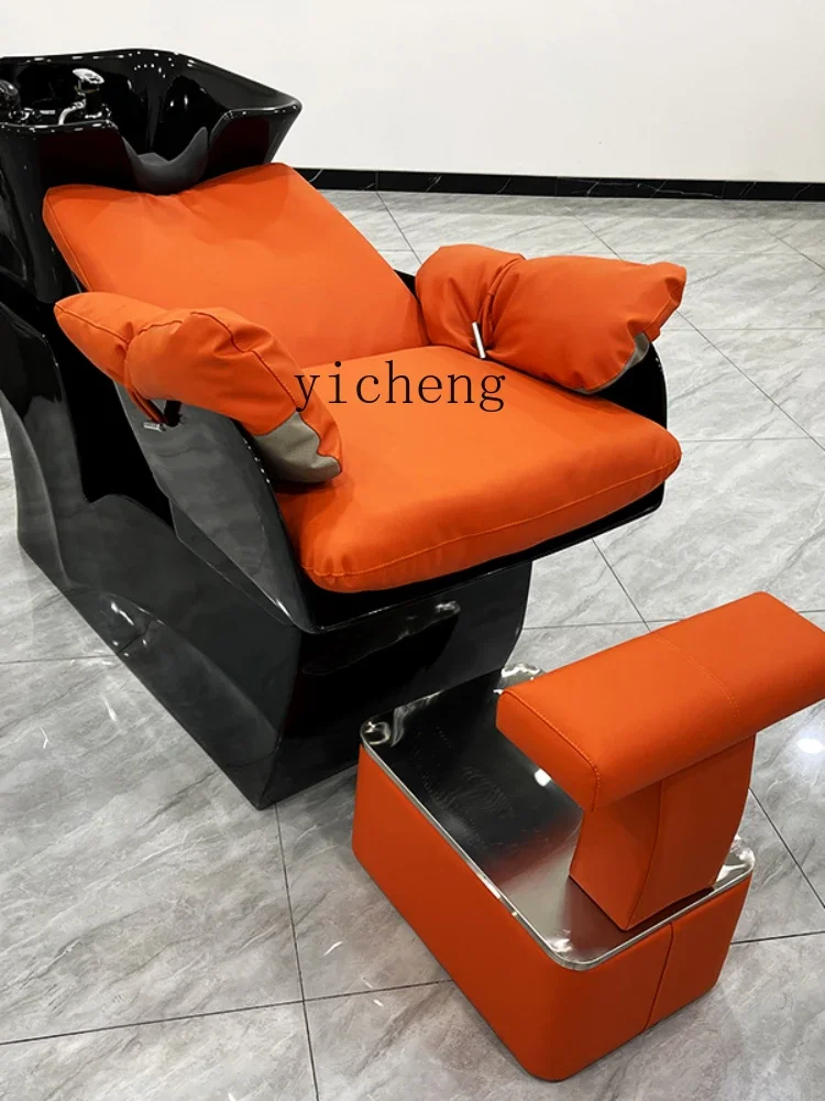 YY FRP Ceramic Basin Shampoo Chair Hair Saloon Dedicated Lying Half Shampoo Flushing Bed