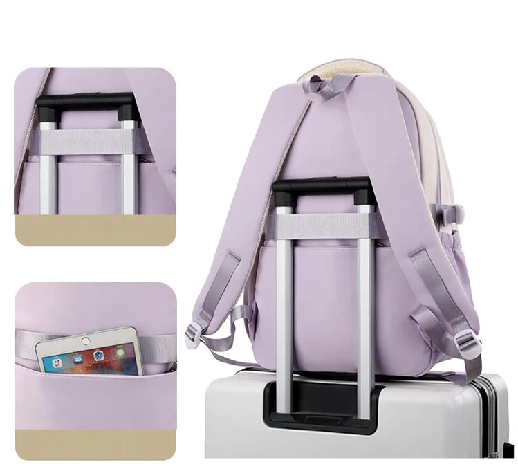 Mochila escolar con colgante de helado para niñas, bolso escolar colorido, impermeable, gran capacidad, grado 1-6