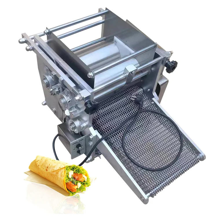 

Commercial Mini Electric Pita Bread Machine De Fabrication De Tortilla Baklava Chapati Making Machine Dough Sheeter for Home Use