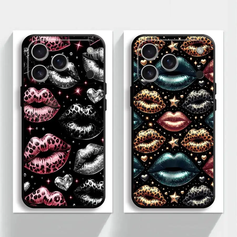 Colorful Lips Pattern Funda Phone Cover Case for Apple iPhone 17 Pro Max 11 12 14 15 Pro 7 8 XR XS MAX Air 17e 16 13