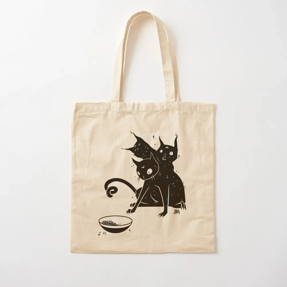 

Creepy Cute Three Headed Black Cat Artwork Tote Bag Customizable tote bag tote bag