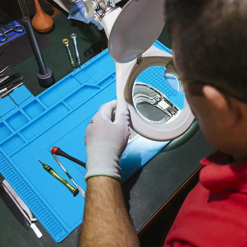 Silicone Soldering Mat Anti Static Electronic Repair Work Mat 45*30CM Large Silicone Pad With Scale Ruler For Watch Repair