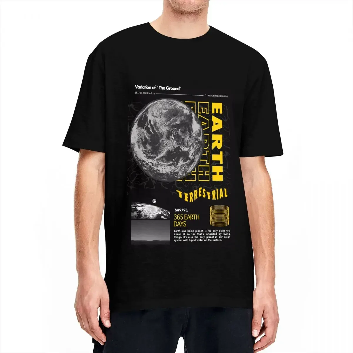 Camiseta The Planet Earth para hombre, camisetas Vintage 100 de algodón con planeta Celestial en 3d, camisetas Harajuku con cuello redondo para playa, ropa barata de talla grande