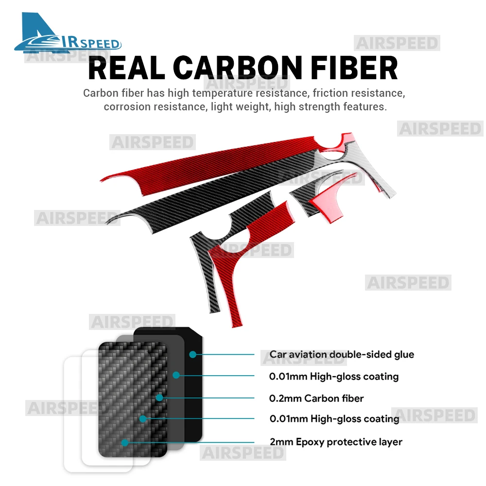 ملصق من ألياف الكربون الناعمة الحقيقية لشركة فيات 500 500C/Abarth 595 595C /695 695C 2016 2017 2018 2019 2020 2021 2022 2023 2024 500e 2016-2019 شريط أدوات السيارة