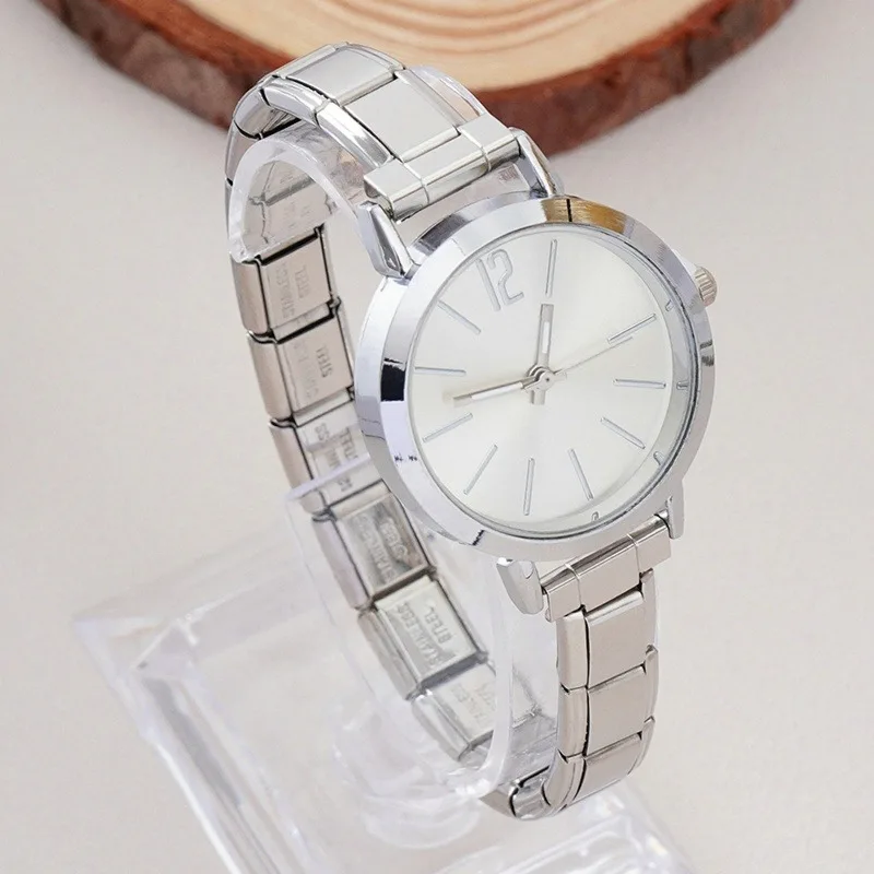 New Fashion Men Women's Stainless Steel Round Simple Watch Bracelet Bangle For Friend Wife Birthday Gift Jewelry DIY