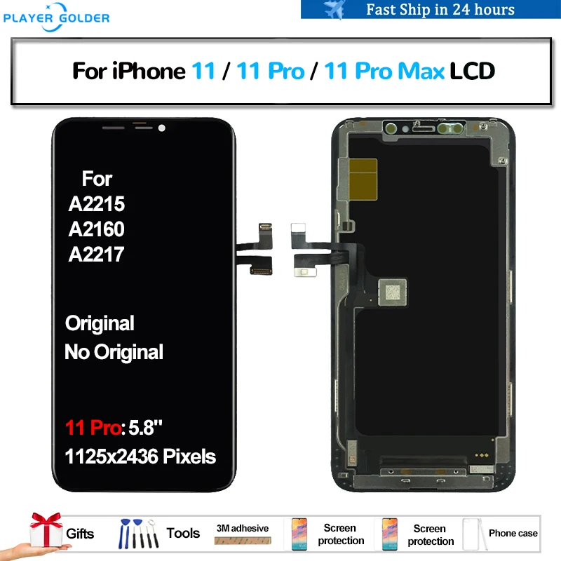 Original For iPhone 11 11 Pro 11 Pro Max Pantalla lcd Display Touch Panel Screen Digitizer Assembly OLED TFT Incell Replacement