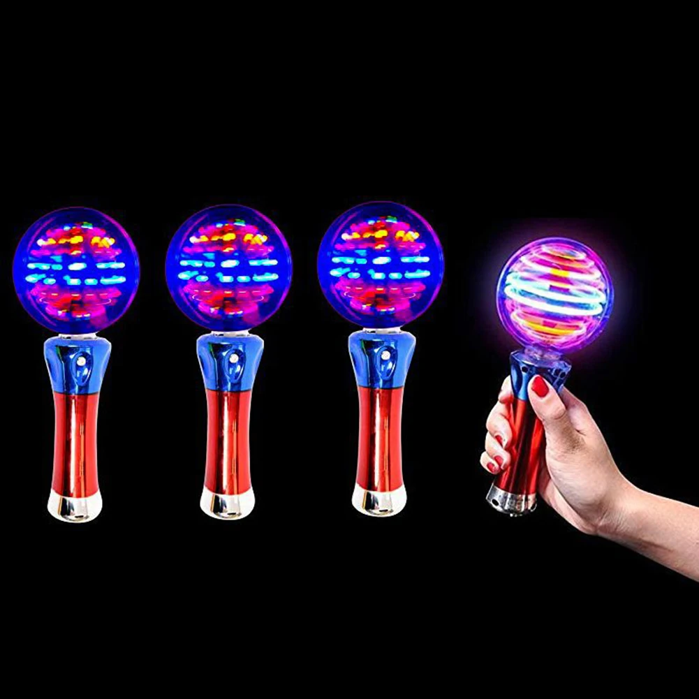 Baguette lumineuse LED clignotante pour enfants, prohibe les bâtons lumineux, boule magique, anciers lumineux rotatif passionnant, fête d'anniversaire, 8"