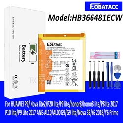 Battery For HUAWEI P9 EVA-L09 EVA-L19 EVA-L29 P8 Lite 2017 G9 Lite HB366481ECW Mobile Phone With Free Tools Sticker