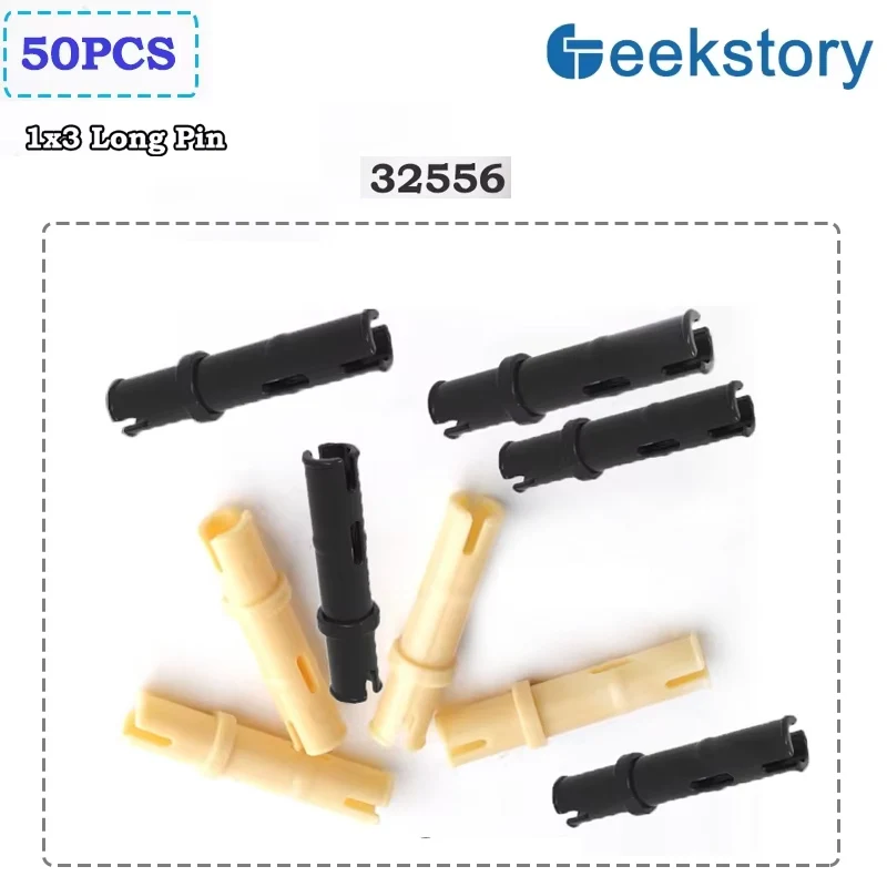 

50 шт., строительные блоки с технологией частиц, детали MOC 32556, длинные фрикционные лезвия, сборные соединительные игрушки, аксессуары для кирпичей