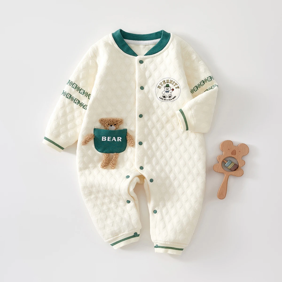 Ropa de Bebé para Otoño, Clase A, Conjunto Completo para Niños, Mameluco de una Pieza, Body Térmico con Interiores Cálidos para Recién Nacidos